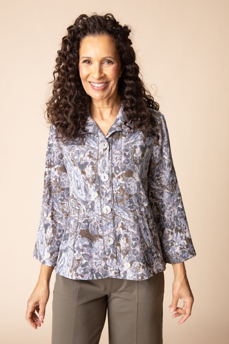 Floral Pleat Back Jacket - 34849