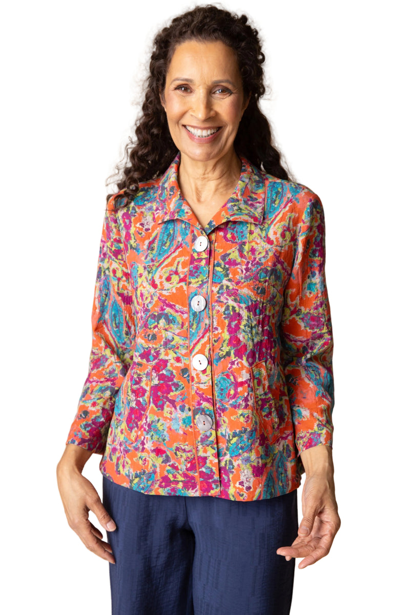 Habitat Floral Pleat Back Jacket - Burnt Sienna - image 1