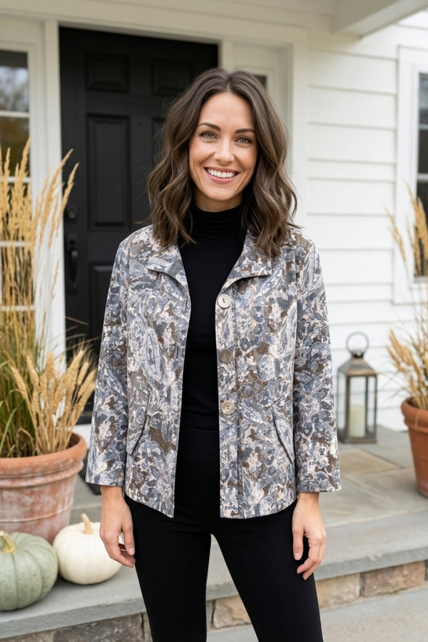 Floral Pleat Back Jacket - 34849