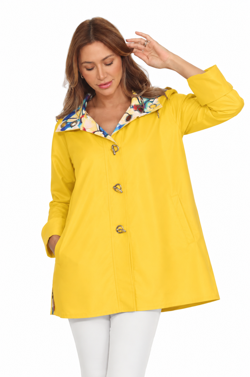 Abstract Art Reversible Hooded Raincoat - J2239RW-4