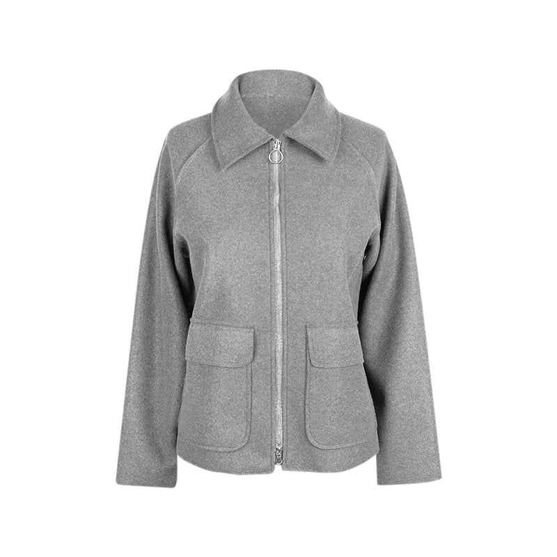 Damee Wool Blend Patch Pocket Jacket in Grey - 4901-GRY