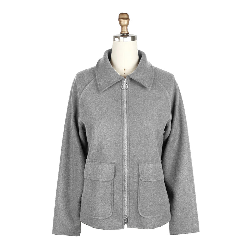 Damee Wool Blend Patch Pocket Jacket in Grey - 4901-GRY