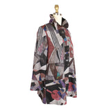 Modern Art-Print Button Front Coat in Multi - 4907