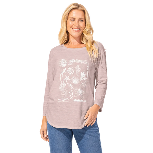 Seashell High-Low Cotton Tee - 41304 - Size XS Only!