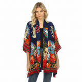Cranes & Blooms Flowing Kimono Jacket - 0917CPFB