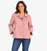 Faux Suede Button Front Jacket  - 4896