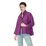 Playful Jacquard Drop Sleeve Jacket in Plum - 6920J-PLM