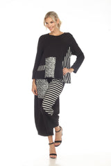 Colorblock Stripe Top in Black/White - 3650