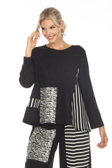 Colorblock Stripe Top in Black/White - 3650