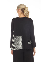 Colorblock Stripe Top in Black/White - 3650