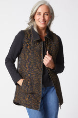 Reversible Mosaic Print Puffer Vest - 36625