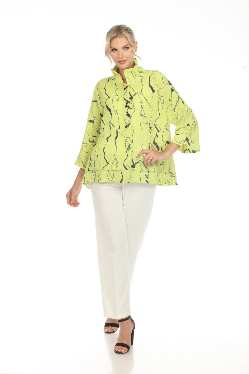 Moonlight Abstract-Print Jacket in Lime - 3662