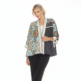 Floral Paisley & Polka-Dot Open Front Jacket - 3668 - Size S Only!