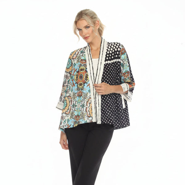 Floral Paisley & Polka-Dot Open Front Jacket - 3668 - Size S Only!