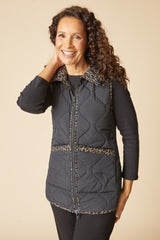 Habitat Reversible Printed Quilt Puffer Vest - BLACK - image 2