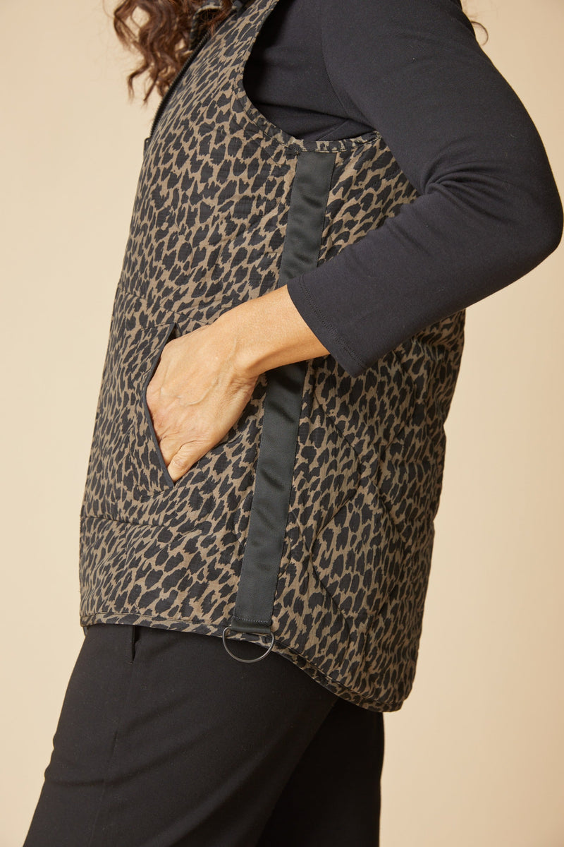 Reversible Printed Quilt Puffer Vest - 36725