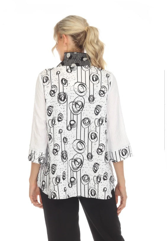 Moonlight "Swirls & Stripes" Button Front Shirt/Jacket - 3699LG