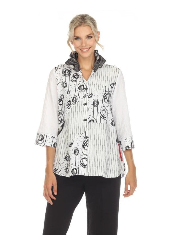Moonlight "Swirls & Stripes" Button Front Shirt/Jacket - 3699LG