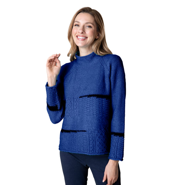 Habitat Mixed Cable Stitch Pullover in Sapphire - 89101