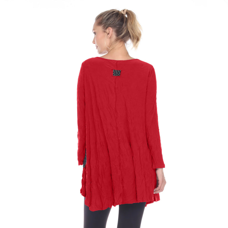 Moonlight Crinkle Textured Tunic W/ Pockets in Red - 2754-RD