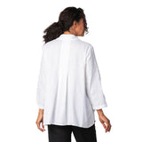 Linen Blend Hi-Low Shirt in White - 41531-WT