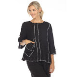 Textured Tunic Top in Black/White 3706 - Sizes M & XXL