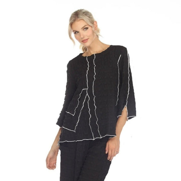 Moonlight Textured Tunic Top in Black/White 3706 - Sizes M & XXL