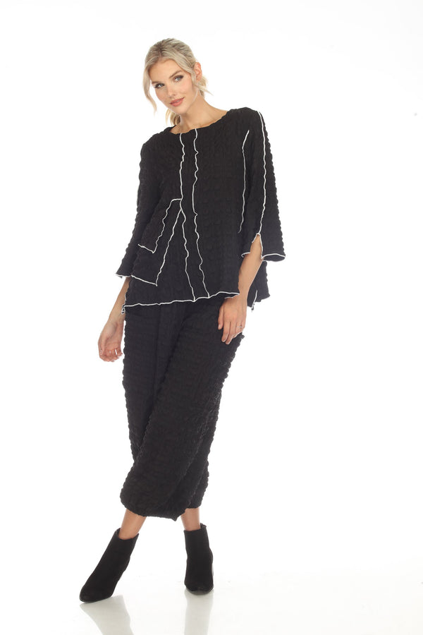 Textured Tunic Top in Black/White 3706 - Sizes M & XXL