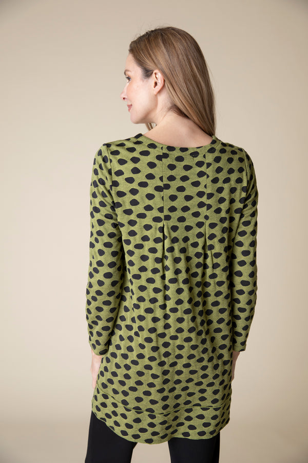 Textured Dot Pleat Back Tunic  - 37225