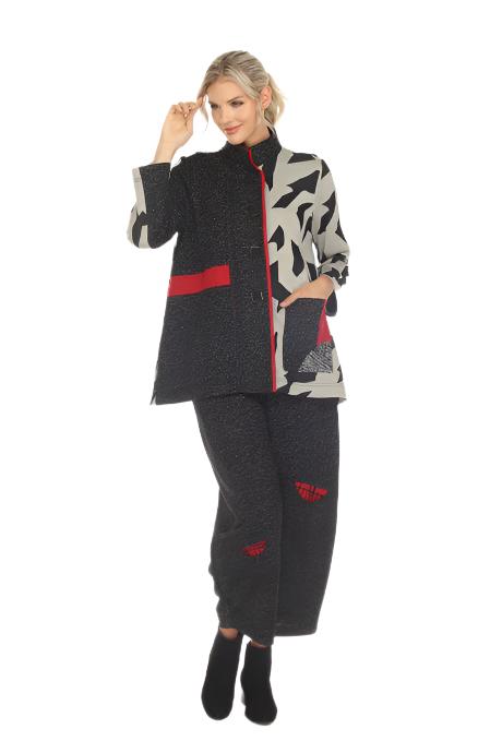 Colorblock Animal-Print Pocket Jacket - 3773