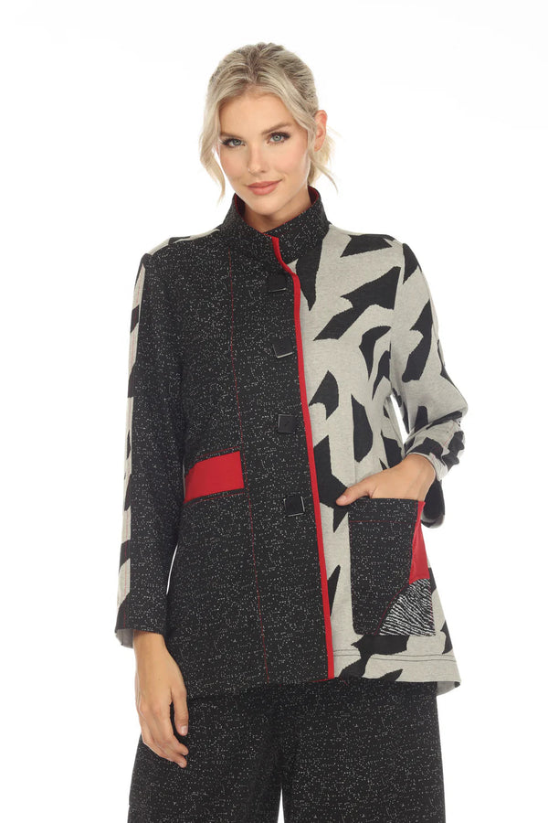 Colorblock Animal-Print Pocket Jacket - 3773