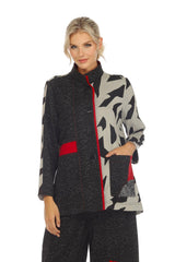 Colorblock Animal-Print Pocket Jacket - 3773