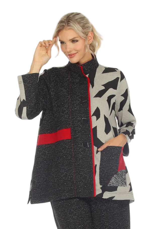 Colorblock Animal-Print Pocket Jacket - 3773