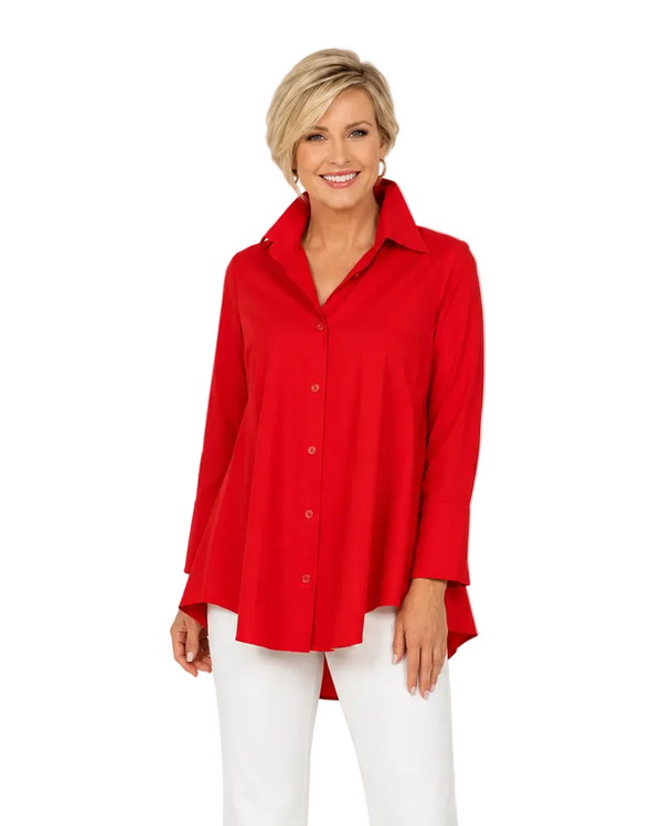 High-Low Relaxed Shirt - 3778B-RD