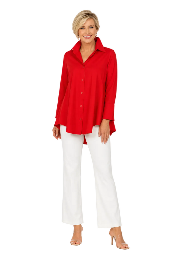 High-Low Relaxed Shirt - 3778B-RD