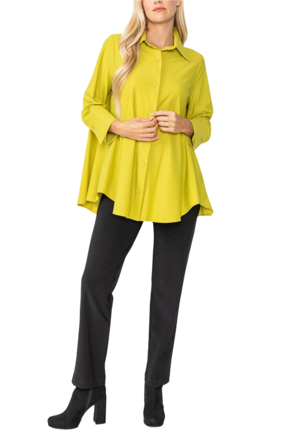 High-Low Pocket Blouse in Pear - 3778B-PR