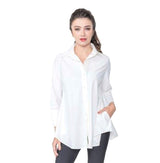 High-Low Shirt w/Pockets in White - 3778B-WT