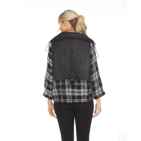 Moonlight Check-Trim Quilted Pullover - 3782