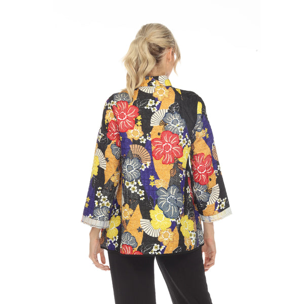 Moonlight ASIAN INSPIRED Fans With Flowers Jacket in Multi - 3790 - Size M Only