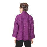 Playful Jacquard Drop Sleeve Jacket in Plum - 6920J-PLM