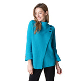 Cotton Shaker Funnel Neck Tunic Sweater in Capri - 87415-CPR