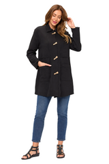 Textured Cotton Stretch Jacket in Black  - JT410-BLK