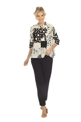 Playful Abstract-Print Short Blouse/Jacket - 3817