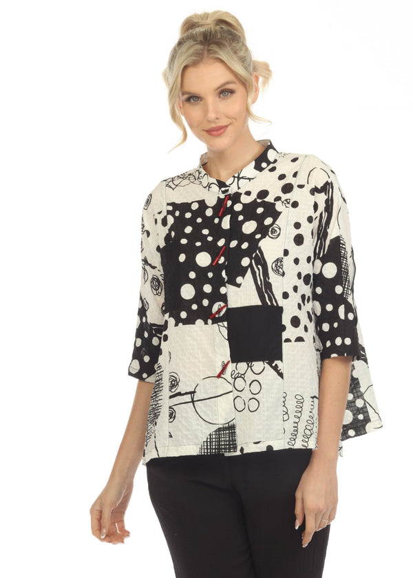 Moonlight Playful Abstract-Print Short Blouse/Jacket - 3817