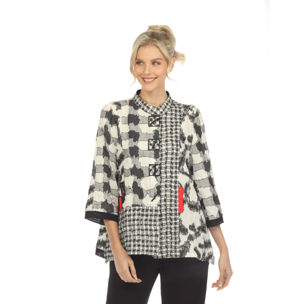 Mixed-Media Print Jacket/ Blouse - 3819