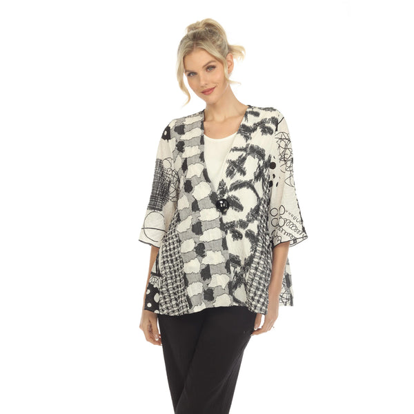 Just In! Moonlight Mixed-Media Multi-Print One-Button Jacket - 3820