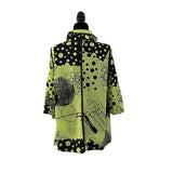 Moonlight Polka-Dot & Swirl Print Shirt in Lime - 3842-LM