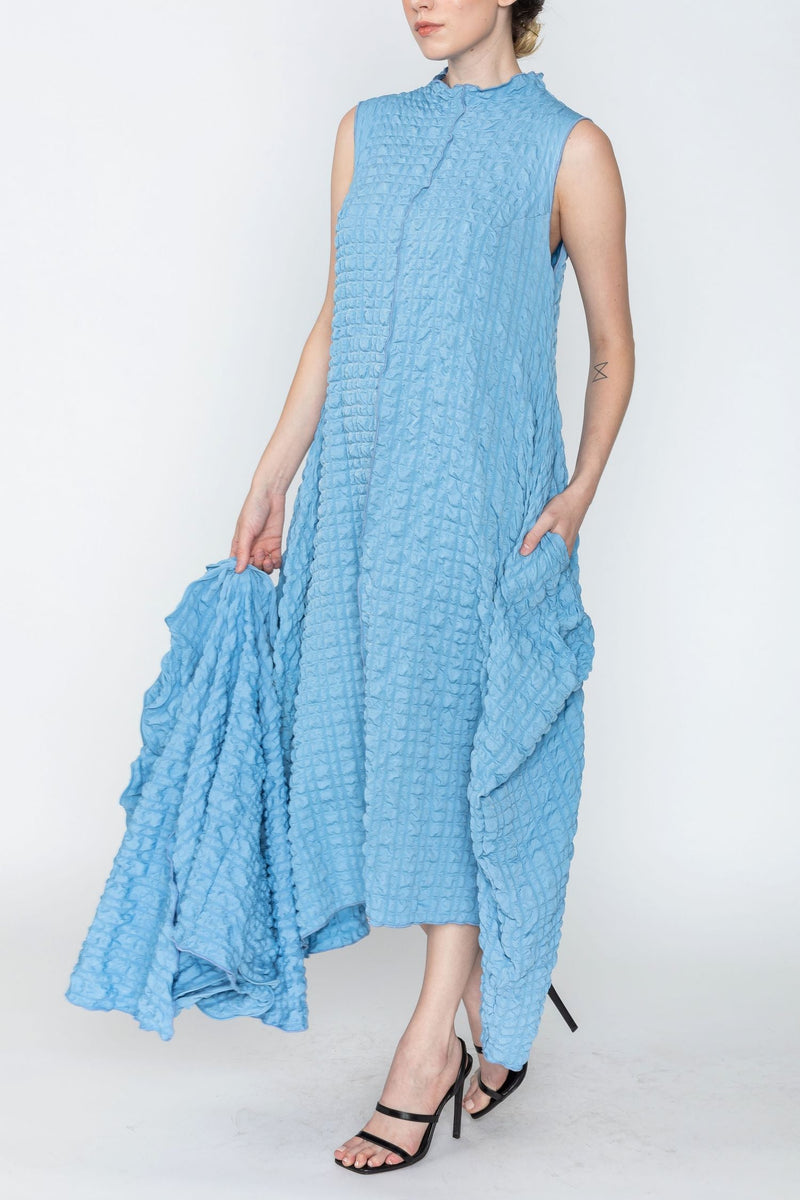 Bubble Check High Neck Dress - 3850D