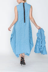 Bubble Check High Neck Dress - 3850D