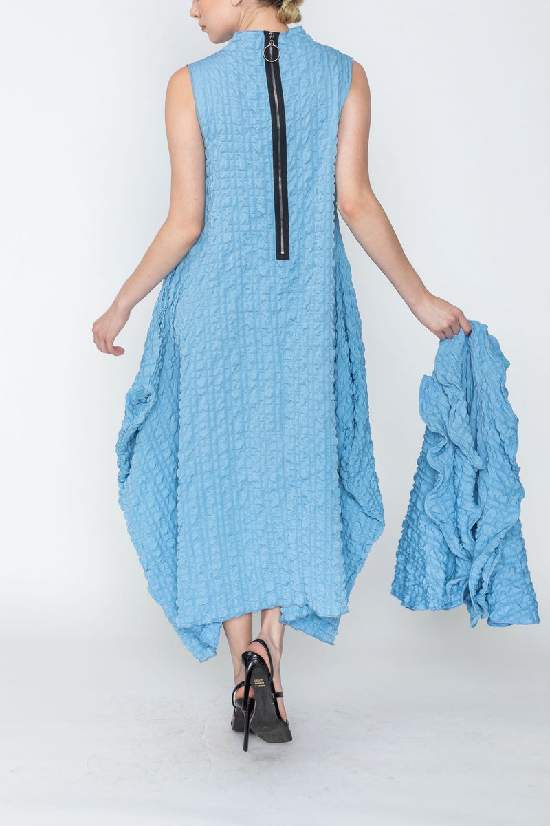 Bubble Check High Neck Dress - 3850D